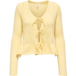 Only Dames vest geel (Maat: M) - Effen - Halslijn: V-hals,