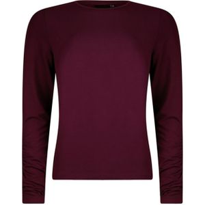 Poools Dames longsleeve bordeaux (Maat: 40) - Effen - Halslijn: Ronde hals,