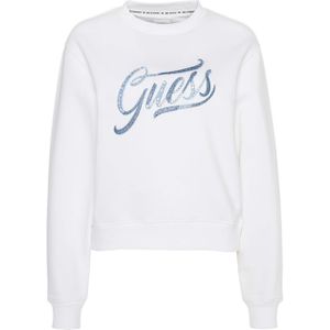 Guess Trui wit (Maat: XS) - Tekst - Halslijn: Ronde hals,