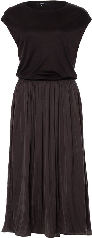 OPUS - Jurk - Bruin - Effen - Halslijn: Ronde Hals