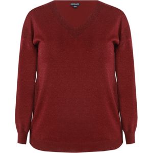 Exxcellent Trui bordeaux (Maat: 42-44) - Glitter - Halslijn: V-hals,