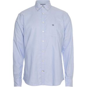 Fynch-Hatton Overhemd lange mouw blauw (Maat: S) - Ruit