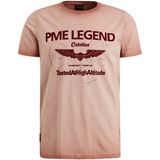 PME Legend T-shirt roze (Maat: S) - Tekst - Halslijn: Ronde hals,