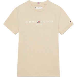 Tommy Hilfiger T-shirt  beige (Maat: 140) - Effen - Halslijn: Ronde hals,