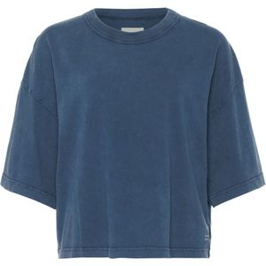 Bellerose Dames t-shirt blauw (Maat: S) - Effen - Halslijn: Ronde hals,