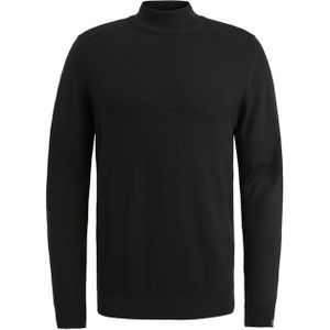 Vanguard Heren trui zwart (Maat: S) - Effen - Halslijn: Opstaande kraag,