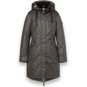 District - KITZBUHL - Damesjas - Steel Green - Lange Gecoate Parka - Waterafstotend