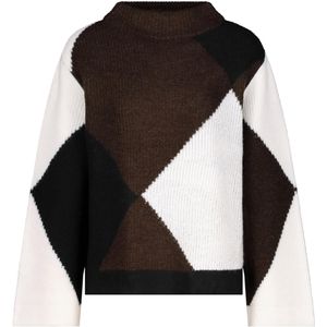Monari - Trui - Bruin - Allover Print