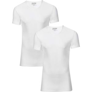 Slater T-shirt wit (Maat: S) - Effen - Halslijn: V-hals,