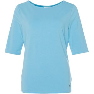 Barbara Lebek T-shirt blauw (Maat: 46) - Effen - Halslijn: Ronde hals,