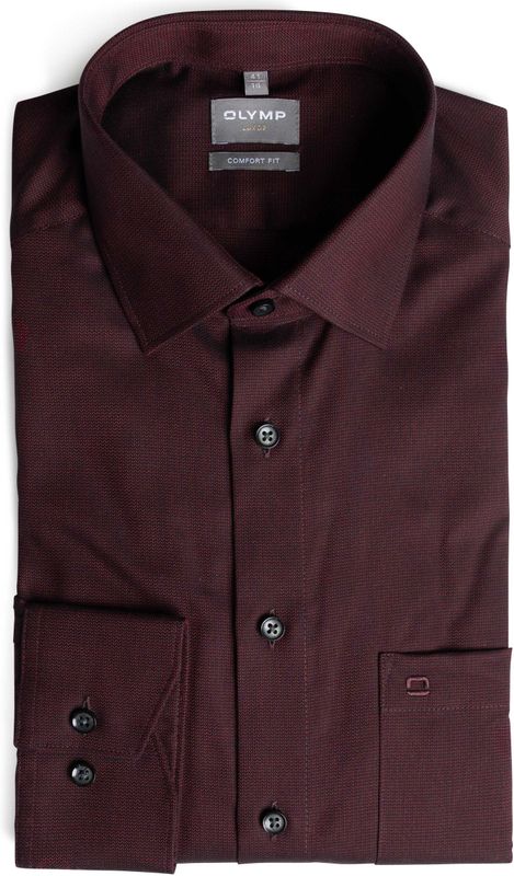 OLYMP - Luxor - Overhemd - Bordeauxrood - Comfort Fit - New Kent