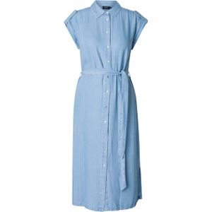 Yesta Jurk blauw (Maat: 46) - Effen - Halslijn: Kraag,