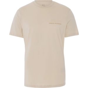 Armani Exchange T-shirt beige (Maat: XS) - Effen - Halslijn: Ronde hals,