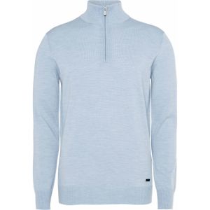 Born with appetite Trui met rits blauw (Maat: S) - Mélange - Halslijn: Opstaande kraag met rits,