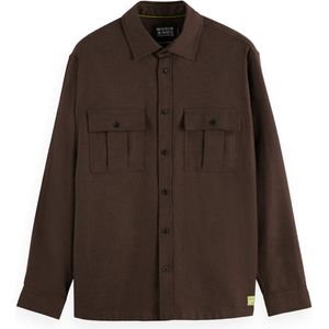 Scotch & Soda - Heren Melange Relaxed-fit Shirt - Demitasse Melange - Longsleeve