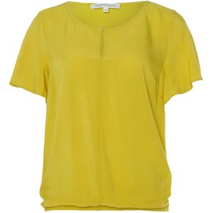 Tramontana Blouse geel (Maat: 46) - Effen - Halslijn: Ronde hals,