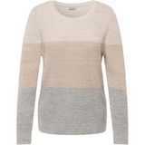 Rabe Dames trui beige (Maat: 38) - StreepGlitter - Halslijn: Ronde hals,