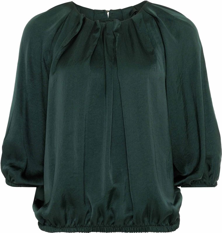 Summum Woman Dames blouse groen (Maat: 34) - Effen - Halslijn: Ronde hals,