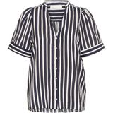 InWear - Killo - Blouse - Marine/Wit - Klassieke Blouse met Pofmouwen