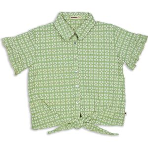 Ammehoela Blouse lange mouw groen (Maat: 92) - Ruit - Halslijn: Kraag,