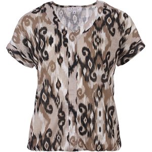 Enjoy T-shirt beige (Maat: S) - Halslijn: V-hals,