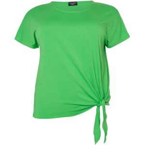 Via Appia Due T-shirt groen (Maat: 48) - Effen - Halslijn: Ronde hals,