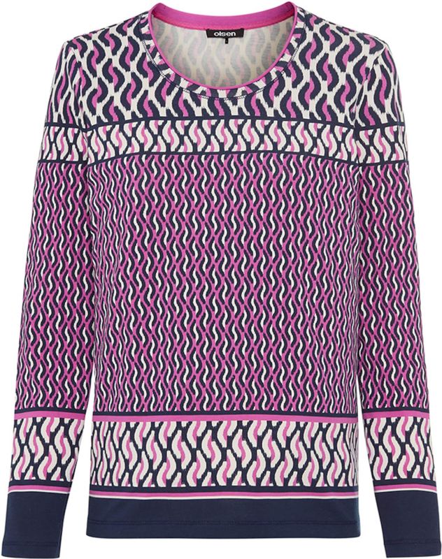 Olsen Dames longsleeve roze (Maat: 36) - Halslijn: Ronde hals,