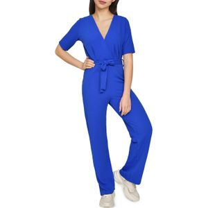 Sisters Point EGINA-JU.SS1 jumpsuit blauw (Maat: L) - Halslijn: V-hals,