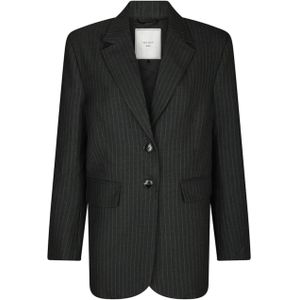 Neo Noir Dames blazer grijs (Maat: 36) - Streep