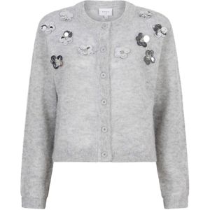 Dante6 Vest grijs (Maat: M) - Bloemen - Halslijn: Ronde hals,