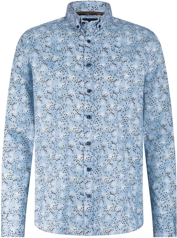 State of Art - Overhemd Casual LM - Blauw Grijs - XXL