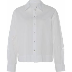 OPUS Blouse wit (Maat: 42) - Effen - Halslijn: Kraag,