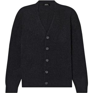 A.P.C. Vest zwart (Maat: M) - Effen - Halslijn: V-hals,