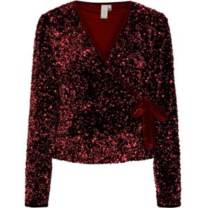 Y.A.S. Blouse bordeaux (Maat: M) - Halslijn: V-hals,
