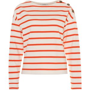 Garcia Sweater oranje (Maat: M) - Streep - Halslijn: Ronde hals,