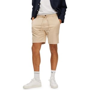 Selected Homme SLHREGULAR-BRODY LINEN SHORTS NOOS korte broek beige (Maat: M)