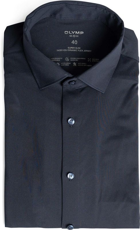 OLYMP No. Six 24/Seven Overhemd, super slim, Modern Kent, Marineblauw