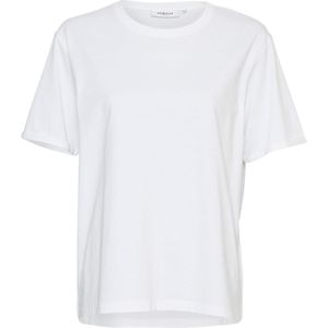 Moss Copenhagen T-shirt ecru (Maat: XS-S) - Effen - Halslijn: Ronde hals,