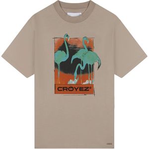 Croyez homme T-shirt beige (Maat: L) - Fotoprint - Halslijn: Ronde hals,