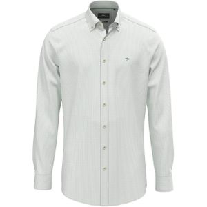 Fynch-Hatton Heren overhemd lange mouw groen (Maat: S) - Streep