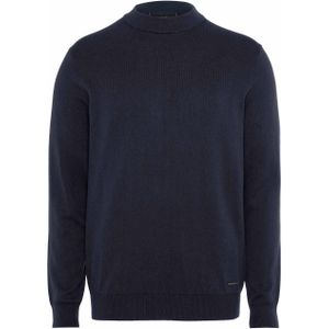 Scotland Blue Trui blauw (Maat: S) - Effen - Halslijn: Opstaande kraag,