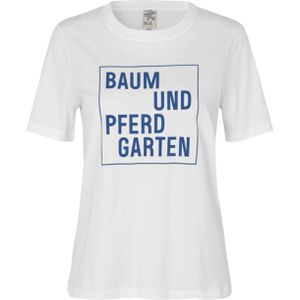 Baum und Pferdgarten T-shirt wit (Maat: L) - Fotoprint - Halslijn: Ronde hals,