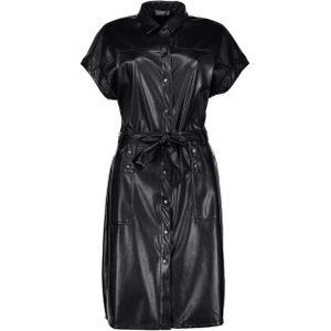 Geisha - Jurk - Zwart - Effen - Halslijn: Polokraag