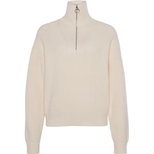 GARCIA - Gebreide Trui - Wit - Met Ritssluiting - Opstaande Kraag