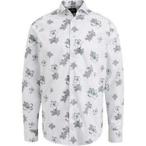 Vanguard Overhemd lange mouw wit (Maat: XL) - Bloemen