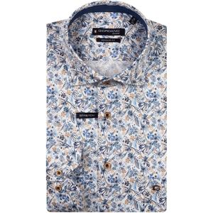 Giordano Heren overhemd lange mouw blauw (Maat: L)