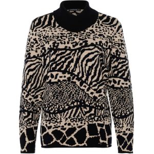 Golléhaug Dames trui zwart (Maat: 36) - Halslijn: Opstaande kraag,