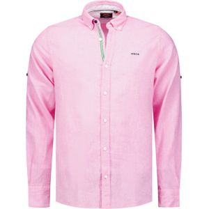 New Zealand Auckland Overhemd lange mouw roze (Maat: 2XL) - Effen