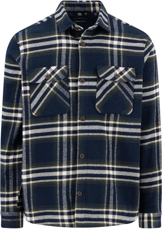 Fynch-Hatton Heren overshirt blauw (Maat: M) - Ruit