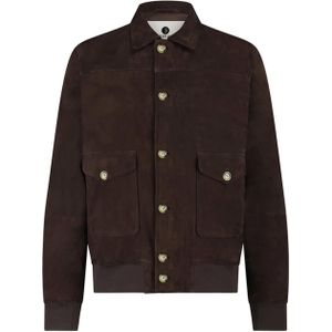 Alter Ego Heren leren jas bruin (Maat: 2XL) - Effen